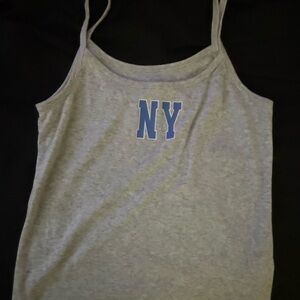 Gray NY Spaghetti Strap Tank Top - Unbranded
